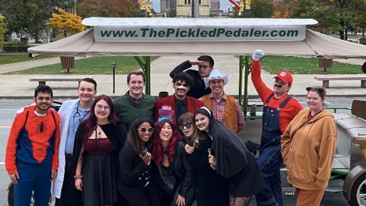 a group of people posing for the camera